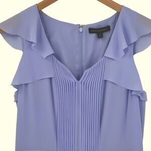 Banana Republic Flutter Sleeve Pintuck Lilac Tunic style blouse, XL, MSRP $99